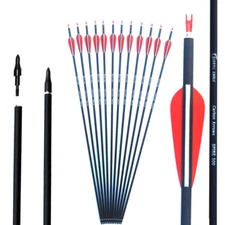 28" 30" 31" Archery Spine 500 Carbon Arrows for Compound Recurve Bows Hunting