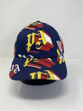 Dark Blue Palm Angels 3d All Over Print Strap Back Hat 