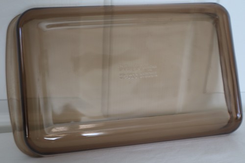 Cazuela para hornear vintage Pyrex Corning 232-N vidrio ámbar marrón 28x18x4 cm - Imagen 2 de 4
