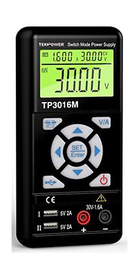 Tekpower TP3016M Portable Handheld Variable DC Power Supply with USB Port, 0....