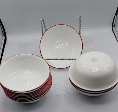 Corelle Vitrelle Cafe Ruby Red Rim - Soup/Salad Bowl - 6''  Priced per bowl.