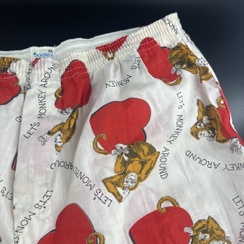 Jockey Life Shorts 38 Valentines Monkey Around Mechanical Heart SEE VIDEO - Picture 7 of 23