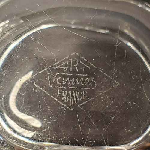 Art Vannes France Crystal Glass Pear & Apple Shaped Ash tray Candy Bowl Vintage - Picture 5 of 6