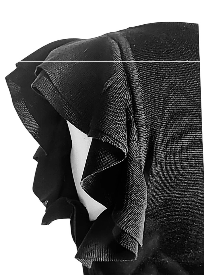 GIAMBATTISTA VALLI - Black Silk Ruffle-Accented Dress Size 8/IT44 - Image 3 of 4