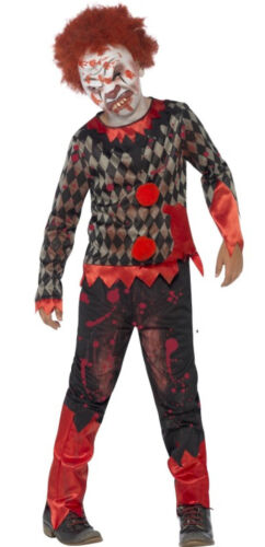 Zombie Monster Scary Clown Boys Kids Childs Halloween Fancy Dress Costume 4-12 - Afbeelding 1 van 1