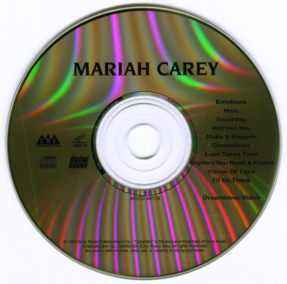 Mega Rare 1993 Mariah Carey Original Video CD VCD Sony Music Mega Rare 1993 Mariah Carey Original Video CD VCD Sony Music