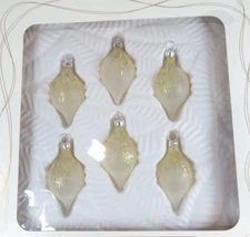 Bradford Teardrop Frosted Blown Glass Christmas Ornament Feather Tree Lot D1251