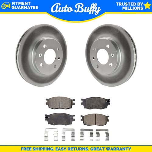For Hyundai Accent Kia Rio Rio5 Front Rear Coated Disc Brake Rotors Kit