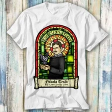 Nikola Tesla Jesus Portrait Electrical T Shirt Meme Gift Top Tee Unisex 1047