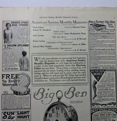 1914 JACK LONDON ~ 'The Star Rover' in American Sunday Monthly Magazine, 1st App - Picture 5 of 12