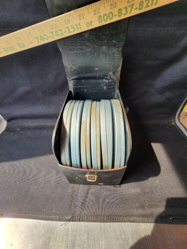 Antique Movie Reel Case With Rusty Cans New Reels Theatre Wall Decor - Picture 2 of 3