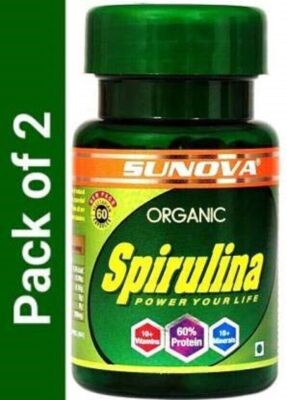 Sunova Organic Spirulina 60 Capsules (Pack Of 2)