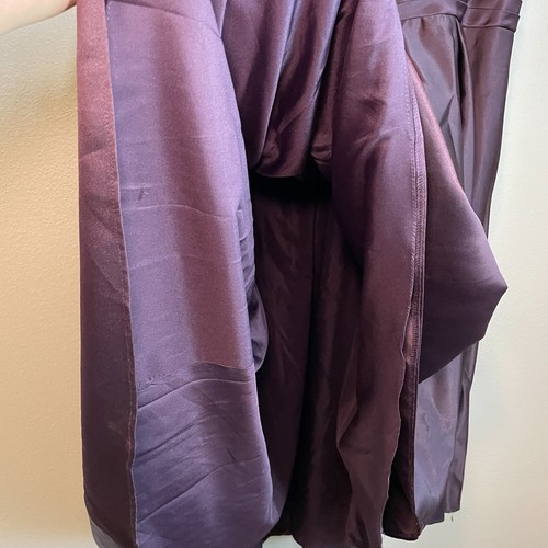 OLEG Cassini Kleid Gr. 24 W High Low Übergröße Satin Illusion Ballkleid Aubergine - Bild 8 von 17
