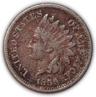 1859 Indian Head Cent Very Fine VF Coin, Corrosion #23095