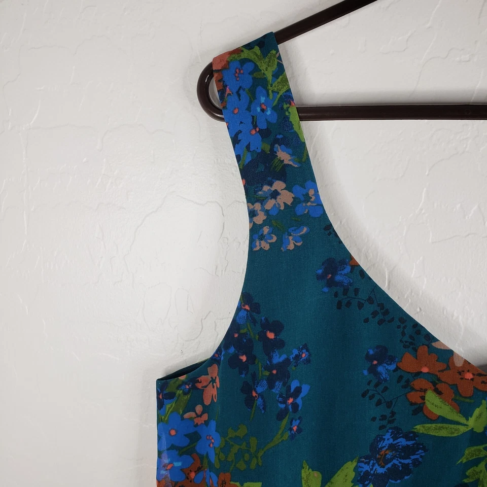 Top transparente forrado con correa ajustable floral verde colorido grande Cabi Cami para mujer Foto 4 de 4