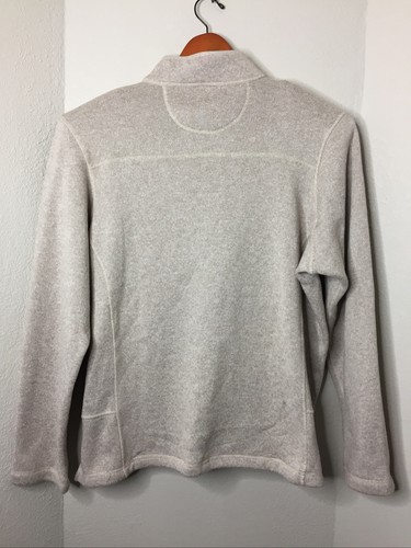 Woolrich 1/4 Zip Beige Fleece Herren XXL Pullover Strickpullover mit Tasche - Bild 6 von 7