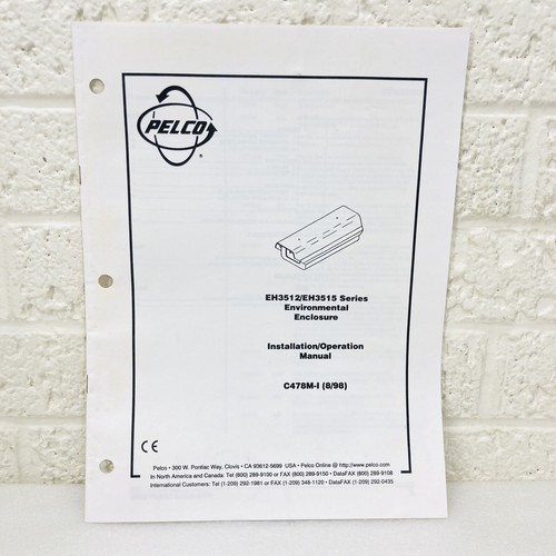 Pelco EH3512/3515 Environmental Enclosure CCTV Camera Housing Instruction Manual