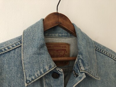 VTG 90s Levi's 71557 Type 3 Big E Denim Trucker Jacket Size 36
