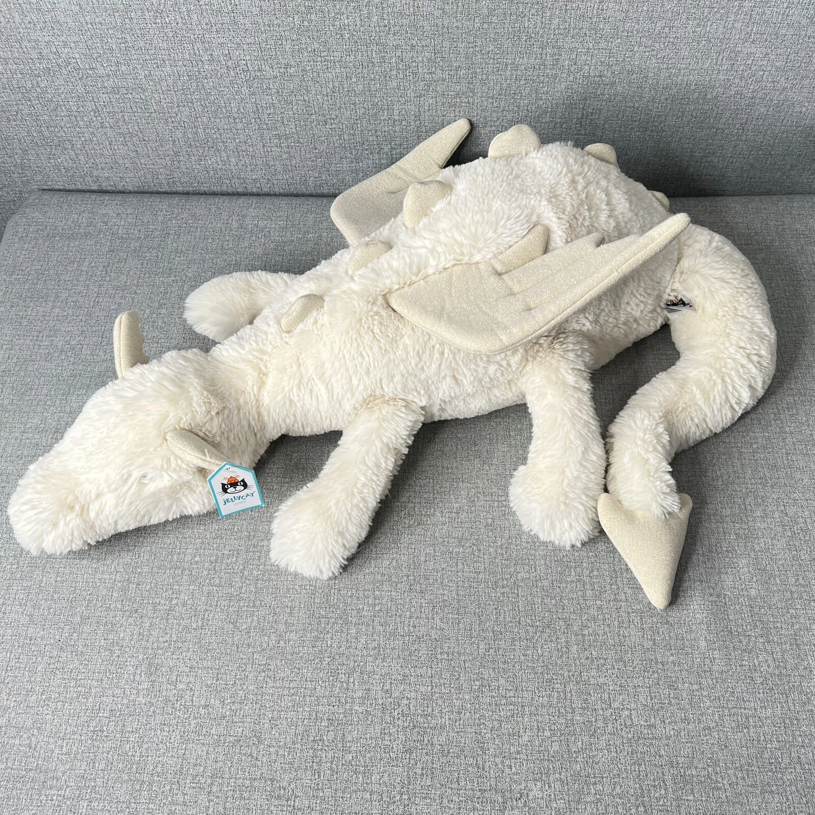 Jellycat SNOW DRAGON Soft Plush Toy-Valentine Jellycat SNOW DRAGON Soft Plush Toy-Valentine