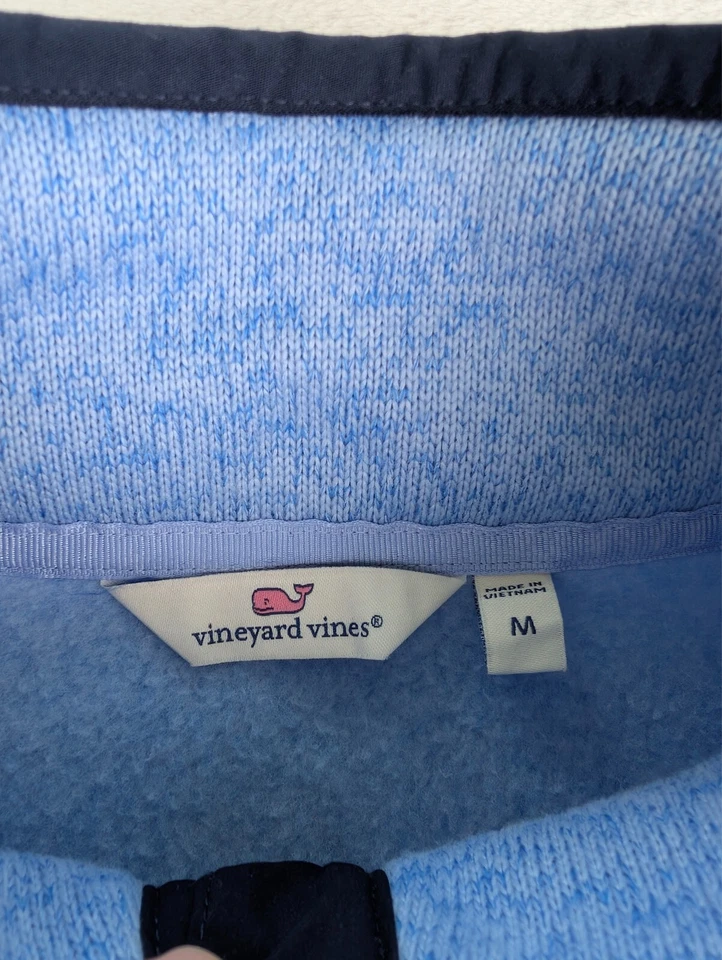 Vineyard Vines 1/2 Tapeta a Presión Vellón Mujer Azul Medio Golf Foto 3 de 4