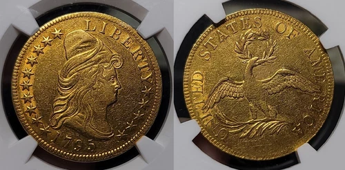 1795 13 Leaves Draped Bust Gold Eagle $10 NGC AU Detail Cleaned
