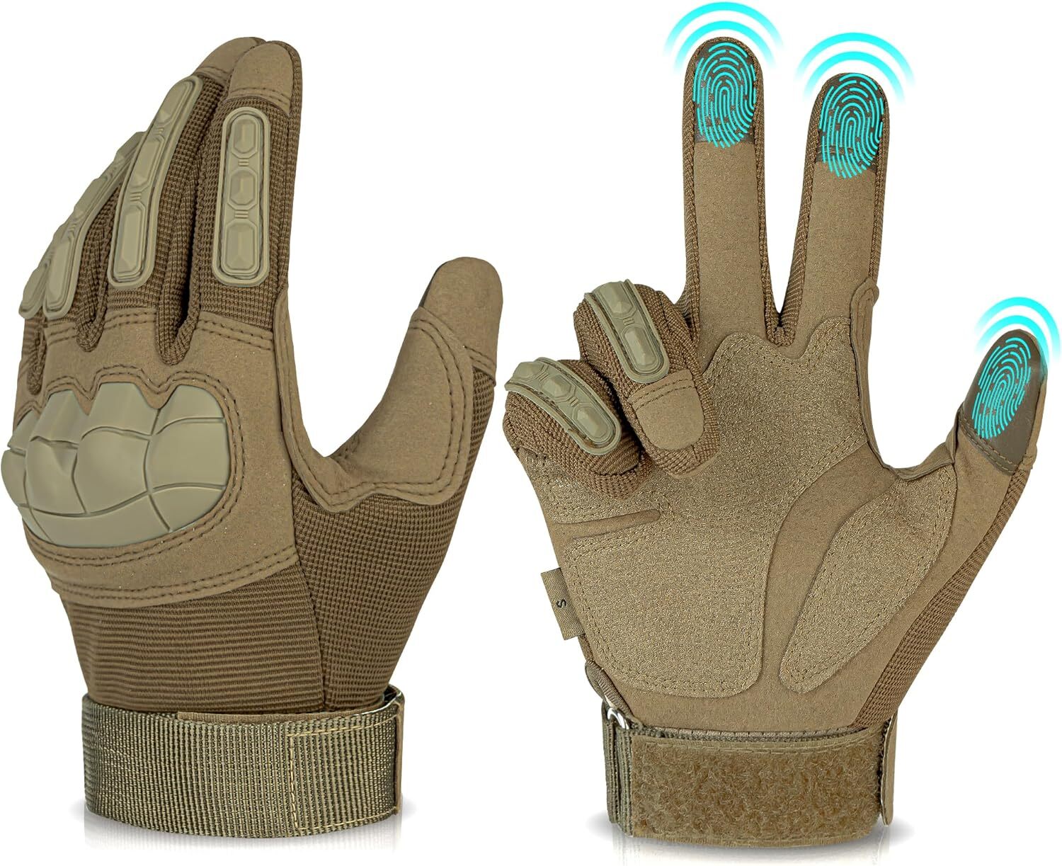 Gloves Touchscreen Airsoft Hunting Shooting Tan Outdoor Paintball Climbing-image