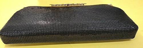 VINTAGE FAY SWAFFORD 70'S ORIGINAL BLACK MESH EVENING CLUTCH BAG, MINT - Picture 3 of 7
