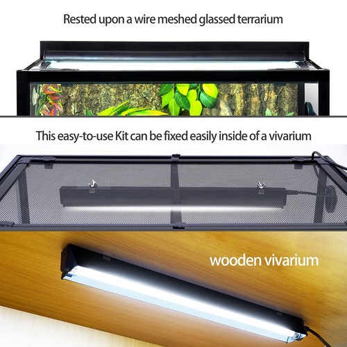 T5 HO UVB Lighting Combo Kit Terrarium Hood Comes with Desert 10.0 UVB T5 Lam... - 第 3/8 張圖片