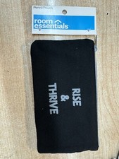 Rise  Thrive Canvas Black Zipper Pencil Case School Supplies New FREE SHIPPING 