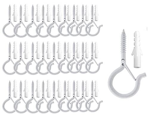 Hitopin 30 Pezzi Gancio a Vite, Ganci a Soffitto, Ganci Q-Hanger, Gancio (l8E)