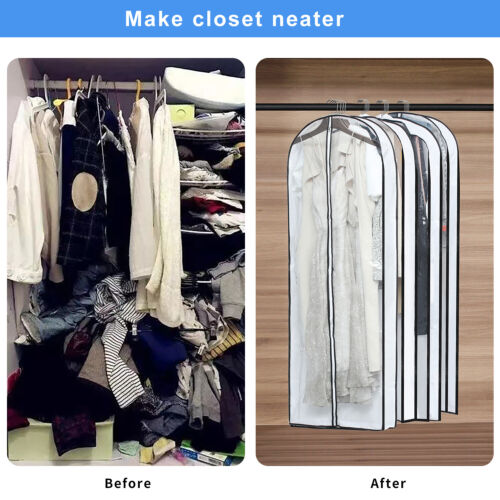 Hanging Garment Bag - Clear Dress Covers, Gusseted, 4" Depth - for Suits, Shirts - Picture 55 of 56