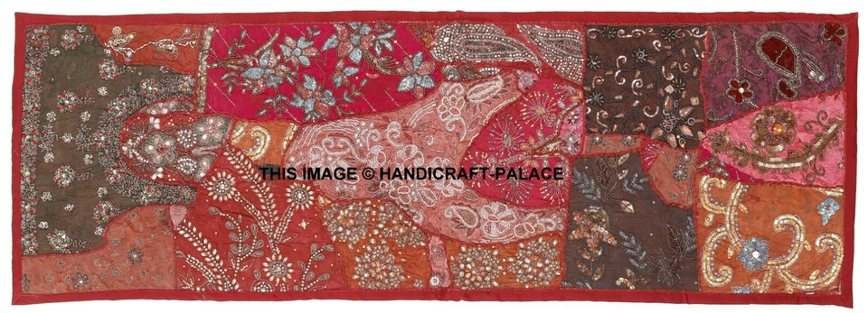 Lote de 5 piezas tapiz de retazos para colgar en la pared con cuentas bordado corredor decoración Foto 3 de 4