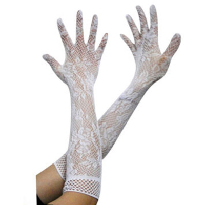 US Sexy Lace Gloves Thin Long Bride Wedding Party Arm Elbow Prom Driving #