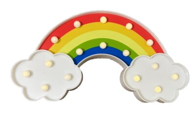 Northlight 10'' Battery/LED Lighted Rainbow & Clouds Mountable Marquee Wall Sign