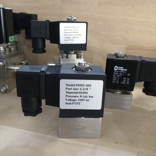 Elettrovalvola alta pressione acqua gasolio valvola 200bar acciaio inox 304 DN8 - Foto 6 di 8