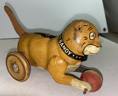 Sandy the Dog Tin Toy WORKS Little Orphan Annie's Dog Marx w/o Suitcase - Picture 3 of 12