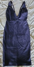 Lulus Dress Women Small Navy Blue V Neck Spaghetti Strap Cocktail Mini
