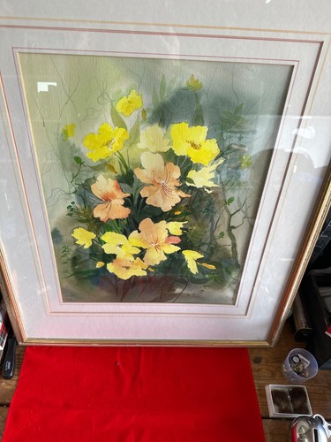 Alison Ross Ewan, 20th cent. watercolour, Still Life Flowers 29 x 24” - Foto 7 di 8
