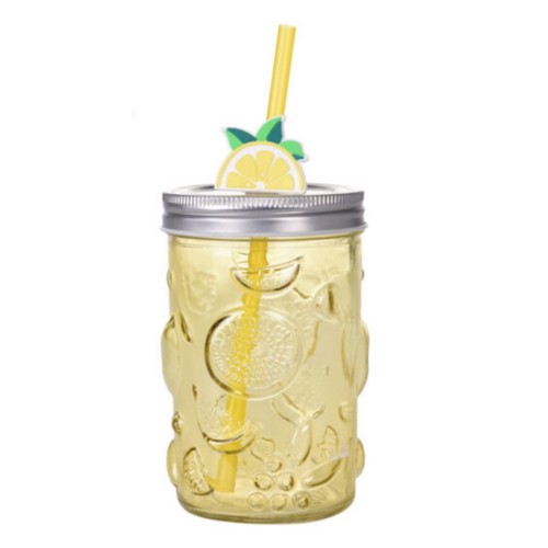 Glass Drinking Jam Jar Cocktail Glasses Juice Drink Party With Straw & Lid 500ml - 第 8/11 張圖片