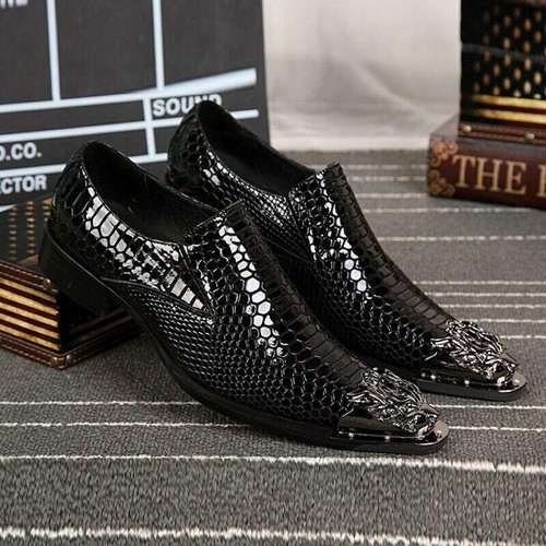 Mens Metal Toe Leather Wing Tip Formal 