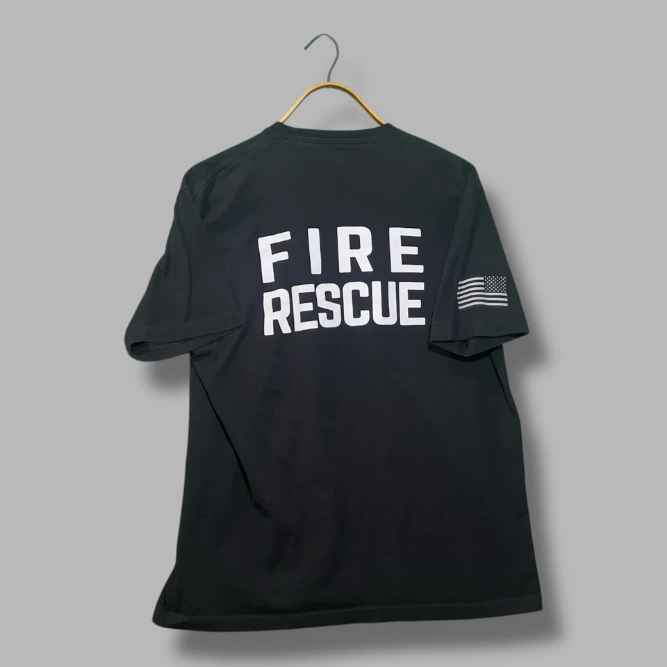 Camiseta Ann Arbor Fire Rescue Masculina Preta Extra Grande 100% Algodão - Bandeira Americana - Imagem 2 de 3