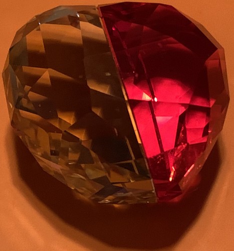 Swarovski Crystal Double Thick Love Large Heart Figurine Two-tone Red Pink NWOTS - Foto 9 di 12