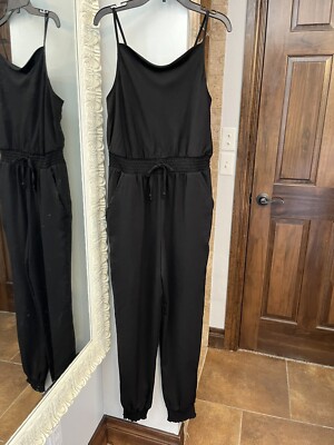 GB Girls black sleeveless romper large
