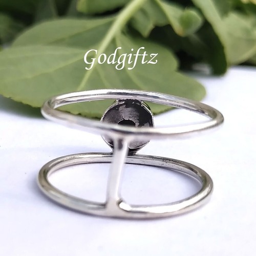 Blue Turquoise Stone 925 Sterling Silver Handmade Ring - Picture 3 of 9