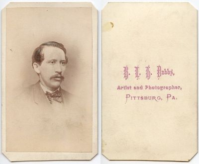 ANTIQUE CDV PORTRAIT OF A MAN BY DABBS, PITTSBURG, PA, STUDIO PHOTO