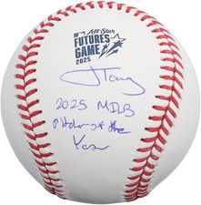 Jonah Tong Mets Signed 2025 MLB Futures Game Logo Baseball w/Insc - LE 1 of 10