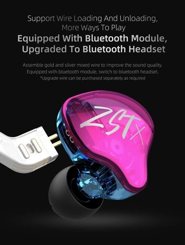 KZ ZST X In-Ear Monitore, Upgrade Dynamic Hybrid Dual Driver mit Mikrofon, Schwarz - Bild 7 von 9