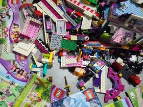 Huge LEGO Friends Bulk Lot Bricks Base Plates Instruction Mixed Parts