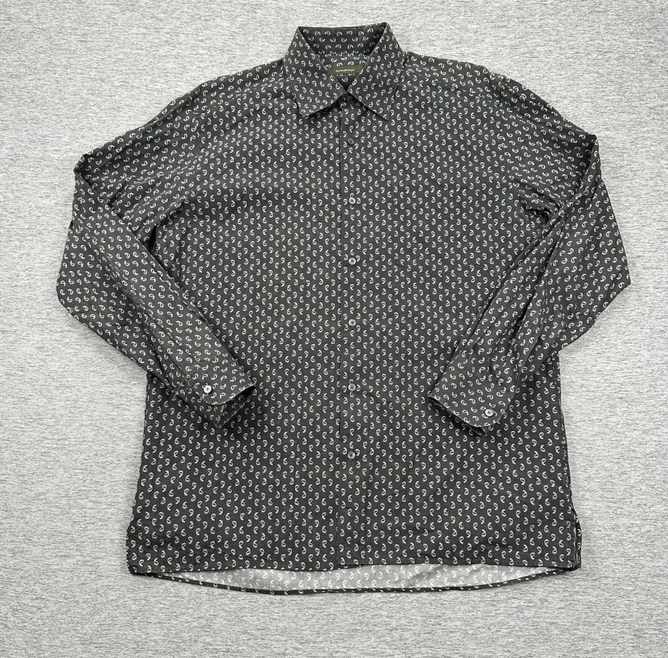 Camisa Ermenegildo Zegna Para Hombres XL Gris Cachemira Abotonada Manga Larga Ciudad Italia Foto 2 de 4
