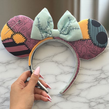 Disney Parks Halloween Nightmare Before Christmas Sally Minnie Ears Headband US